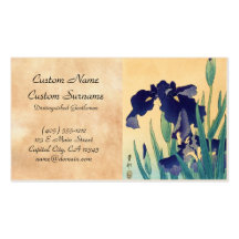 Classic vintage japanese ukiyo-e violet irises art business card templates
