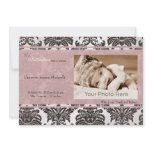 Classic vintage pink black birth announcement