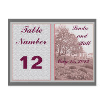 Classic Wedding Memories Table Number Placard