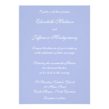 Classic Wedgewood Blue 2 Wedding Invitation