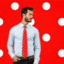 Classic White Polka Dot Pattern on Red Tie