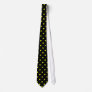Classic Yellow Polka Dot Pattern on Black Tie