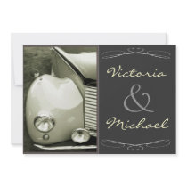 Classical Vintage Motor Wedding Custom Announcements