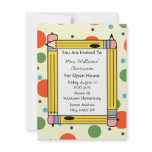 Classroom Open House - Yellow Pencils & Dots Invitation