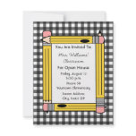 Classroom Open House: Yellow Pencils, Grey Gingham