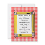 Classroom Open House: Yellow Pencils, Red Gingham Announcement