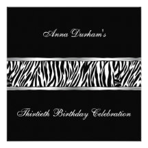 Classy Animal Print Invite [Zebra Black/Silver]