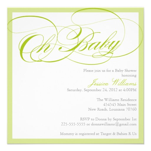 Classy Baby Shower Personalized Announcements