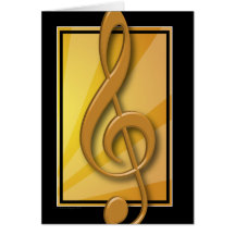 Classy Black and Gold Treble Clef Card