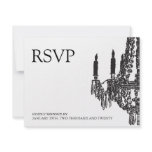 Classy black and White Chandelier RSVP Cards Personalised Announcement