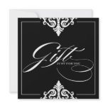 Classy Black and White Gift Certificate Personalized Announcement