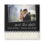 Classy Black and White Save the Date magnets
