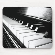 Classy Black & White Piano Photography Mousepad