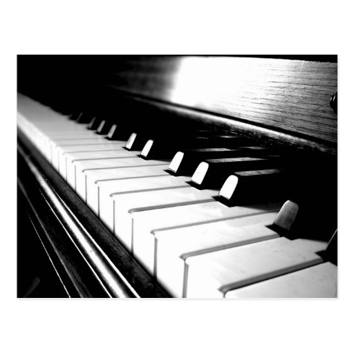 Classy Black & White Piano Photography Postcards