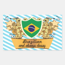 Classy Brazilian Rectangle Stickers