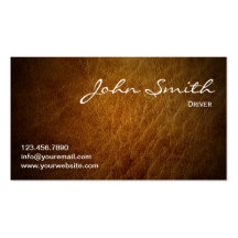 Classy Brown Leather Driver Business Card