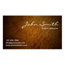 Classy Brown Leather Plastic Surgeon Business Card