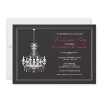 Classy Chandelier Bachelorette Invitation (white)