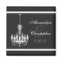 Classy Chandelier Wedding Favour Magnet (white)