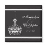 Classy Chandelier Wedding Favour Magnet (white)