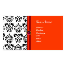CLASSY DAMASK MONOGRAM ,purple ruby pink Business Cards