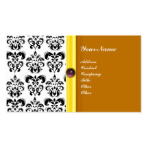 CLASSY DAMASK MONOGRAM ,violet amethyst Business Cards