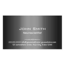 Classy Dark Grey Metal Neuroscience Business Card