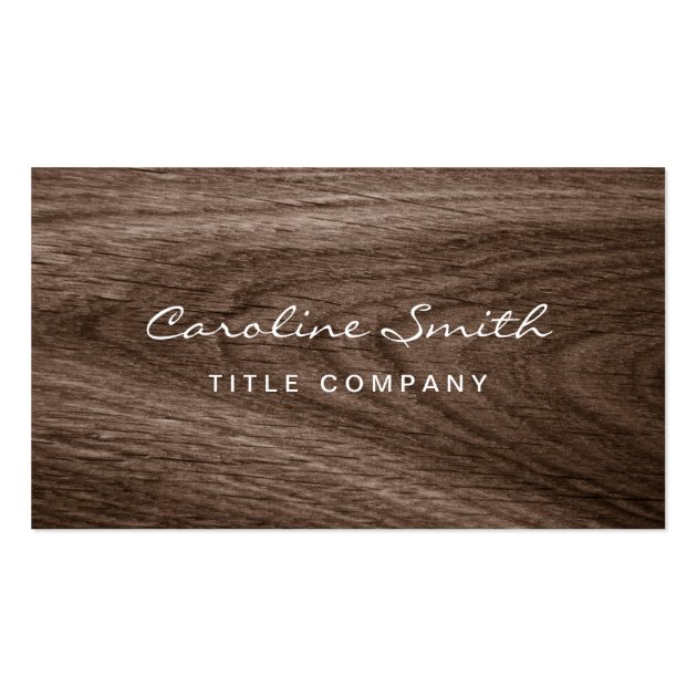 Classy dark oak wood grain professional profile business card
