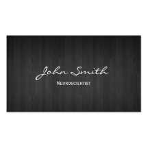 Classy Dark Wood Neuroscience Business Card