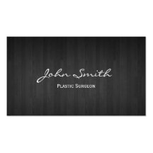 Classy Dark Wood Plastic Surgeon Business Card