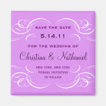 Classy Flourish Save the Date Magnet (purple)