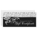 Classy Gift Certificate Retail Floral Black W Rack Card Template