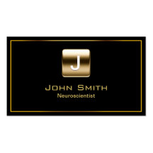Classy Gold Stamp Neuroscience Business Card