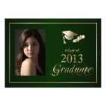Classy Green and Gold 2013 Graduate Photo Invite