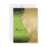 Classy Green Gold Floral Wedding Response RSVP invitations