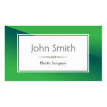Classy Green Plastic Surgeon Business Card