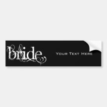 Classy Grunge Wedding - The Bride - B&W Bumper Sticker