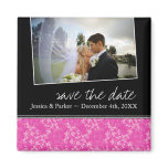Classy Hot Pink Save the Date magnets