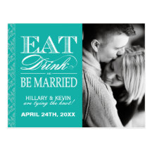 Classy Jade Damask Save the Date Post Card