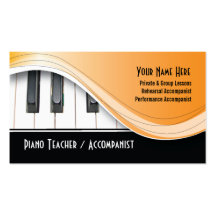 Classy Piano Teacher Business Card