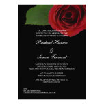 Classy Red Rose Wedding Invitiation -Black Invites