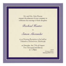 Classy Simple Wedding Invitation - Purple