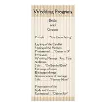 Classy Stripes Wedding Programs Rack Card