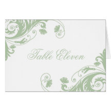 Classy Table Seating Number Cards