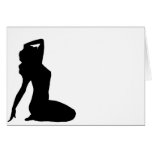 Classy Vintage Pin Up Woman Silhouette cards