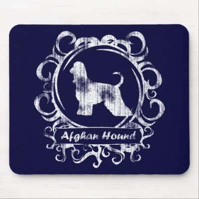 Classy Weathered Afghan Hound Mouse Pads by MenagerieMayhem