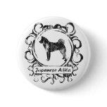 Classy Weathered Akita Button