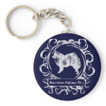 Classy Weathered American Eskimo Dog keychains