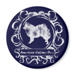 Classy Weathered American Eskimo Dog magnets