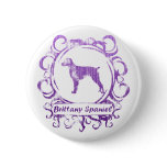 Classy Weathered Brittany Spaniel buttons